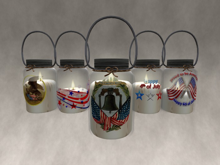 *HMC* 4th Of July Canning Jar Candle set