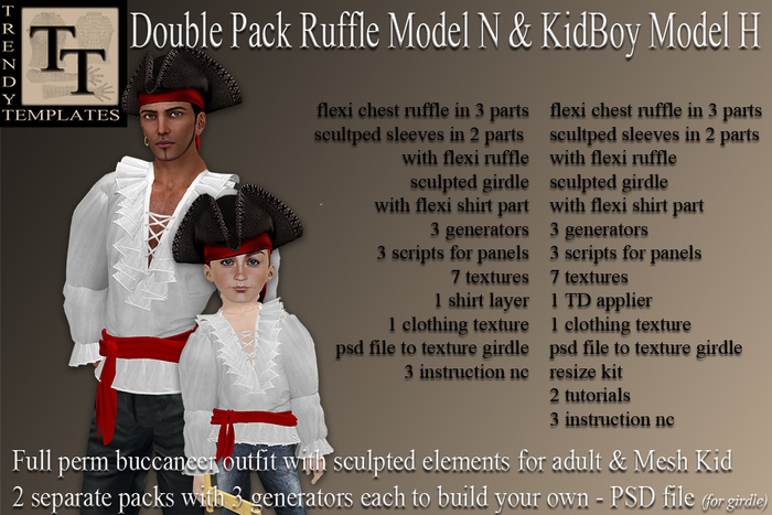 .:TT:. Double Pack Ruffle Model N & KidBoy Model H