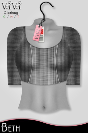 { ViVi } Beth - Mini Stripes Top - Grey