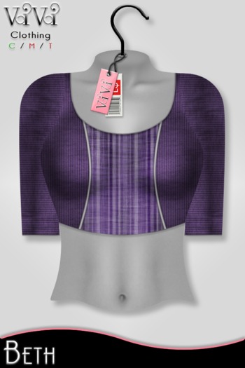 { ViVi } Beth - Mini Stripes Top - Purple