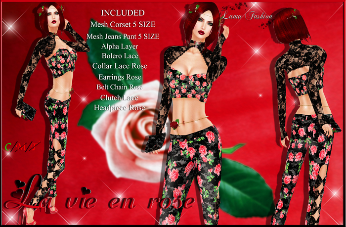 -Lamu Fashion-Outfit*La vie en rose* BLACK !DISCOUNT!