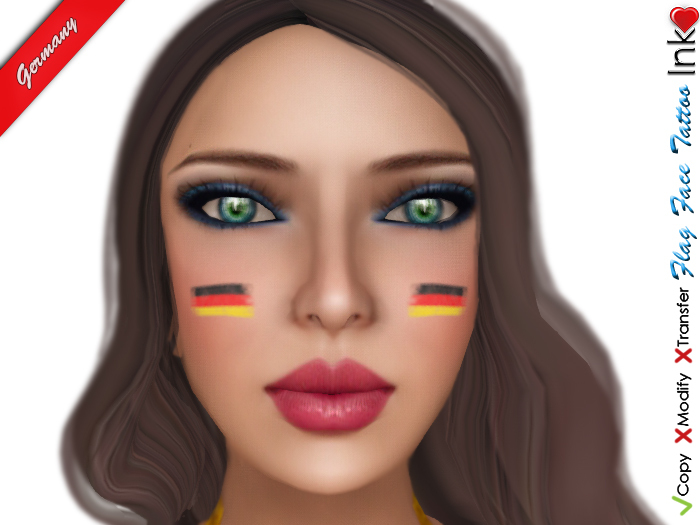 * InkHeart * - Flag Face Tattoo - Germany