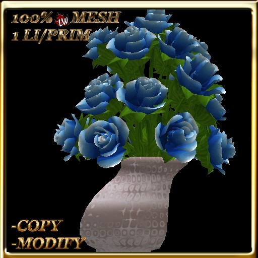 LW_ Wedding Decoration Roses - Blue (1 LI / Prim)