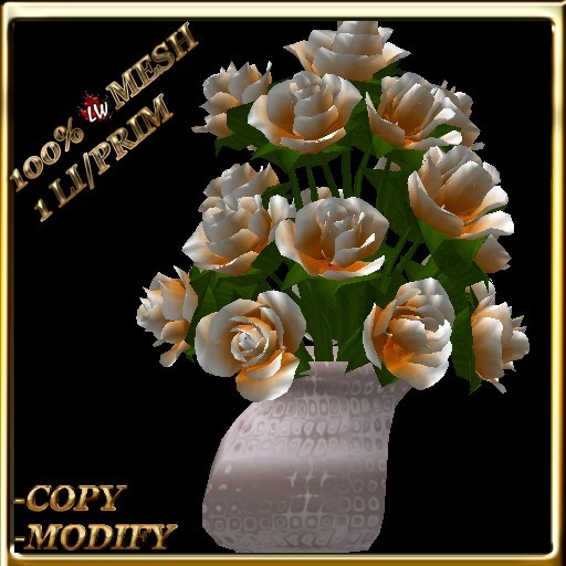 LW_ Wedding Decoration Roses - White Coral (1 LI / Prim)