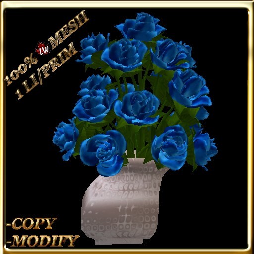 LW_ Wedding Decoration Roses - Silk Blue (1 LI / Prim)