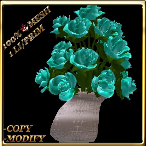 LW_ Wedding Decoration Roses - Silk Light Blue (1 LI / Prim)