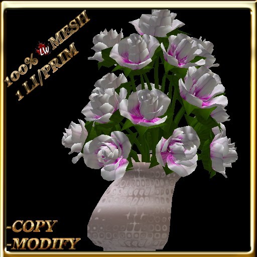 LW_ Wedding Decoration Roses - White Pink (1 LI / Prim)