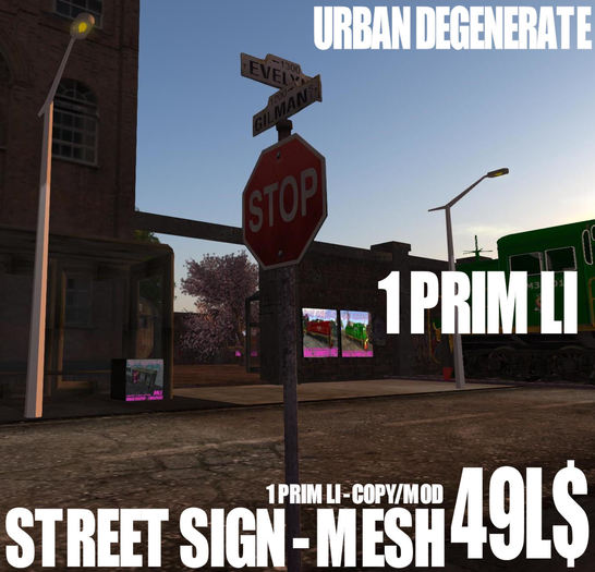 Street Sign Mesh 1 Prim 