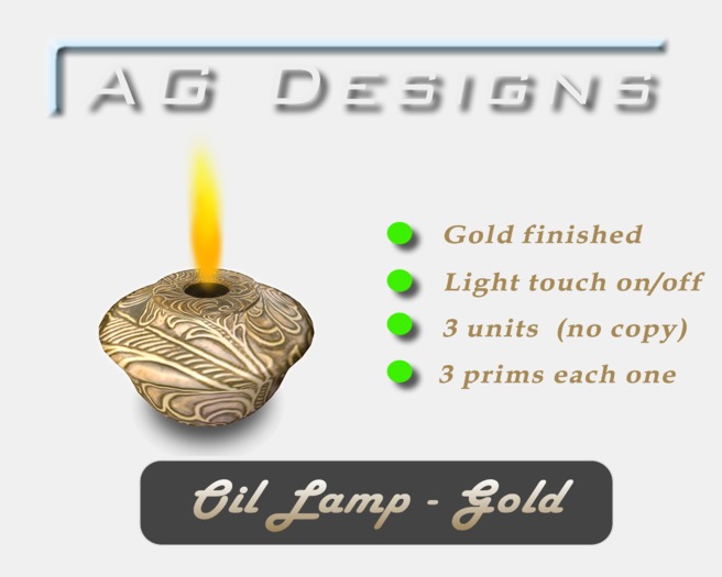 Oil Lamp - Gold