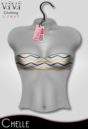 { ViVi } Chelle - Chevron Bandeau Top - Love