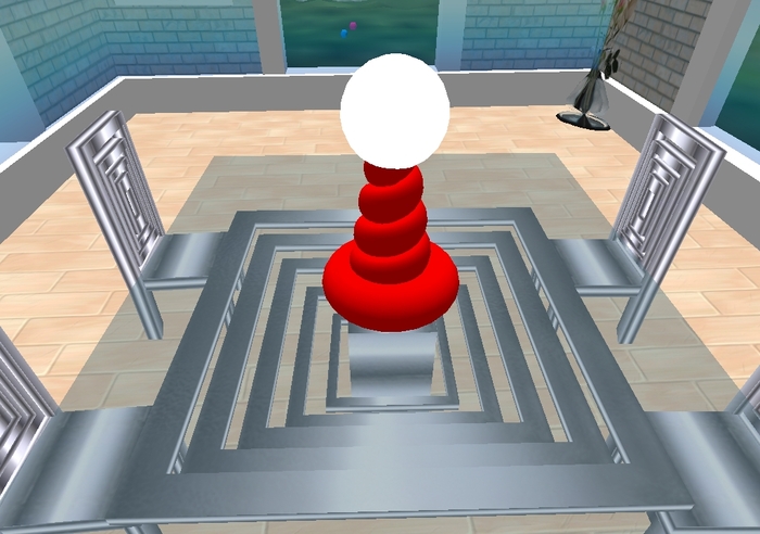 Mw Red spiral lamp blue menu control scripted table light