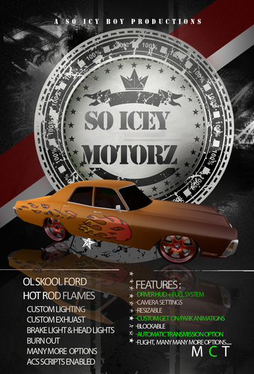 ...:So Icey Motorz:..Ol Skool Ford Hot Rod Flames BOXED