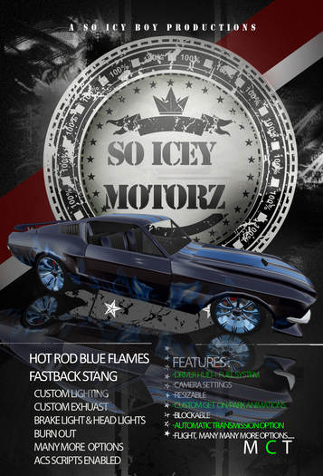 Hot Rod Blue Flames Fastback Stang