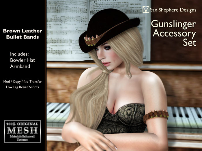 ! !SSD ~ Gunslinger Bullet Band Set (Brown Leather)
