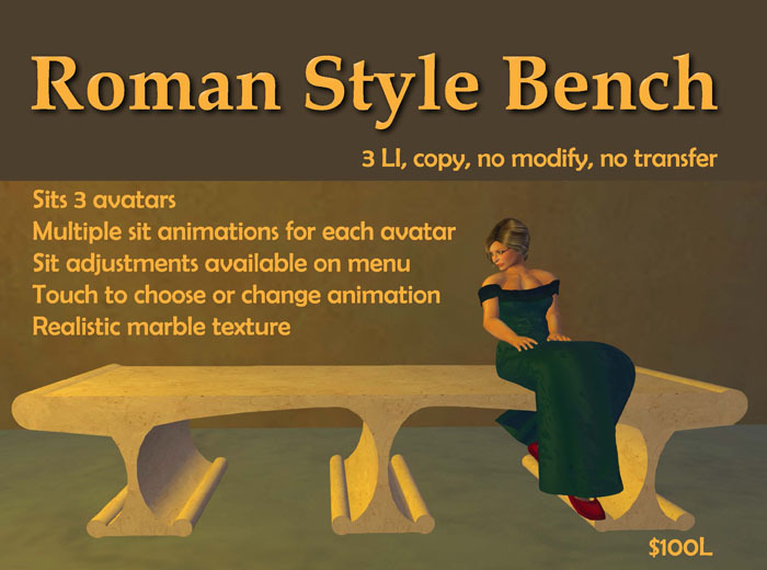 Roman Bench ANIMATED Vs.2 with bonus Senator chair Mesh