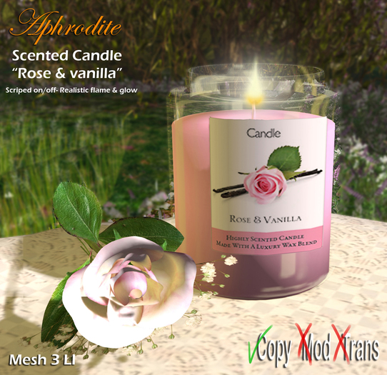 Aphrodite scented candle "Roses & vanilla"