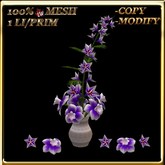 LW_ Mesh Cypress Vine and Daffodils in Vase - Lavender Purple White (1 LI / Prim)