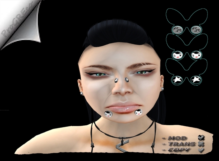 [ProGREco] Piercing Pack [4] (Face) Light Silver