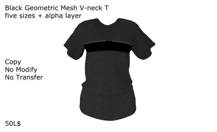 black geometric tee sale unit