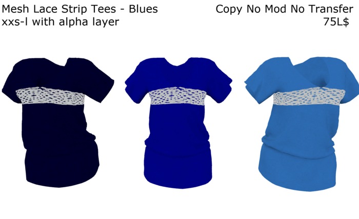Blue lace strip tees