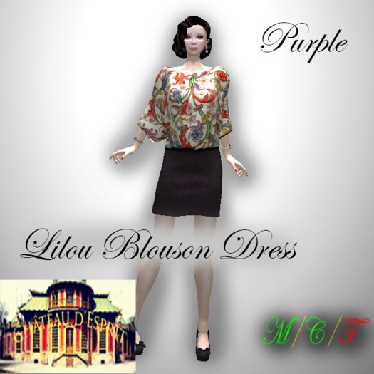~CdE~ Lilou Blouson Dress PURPLE