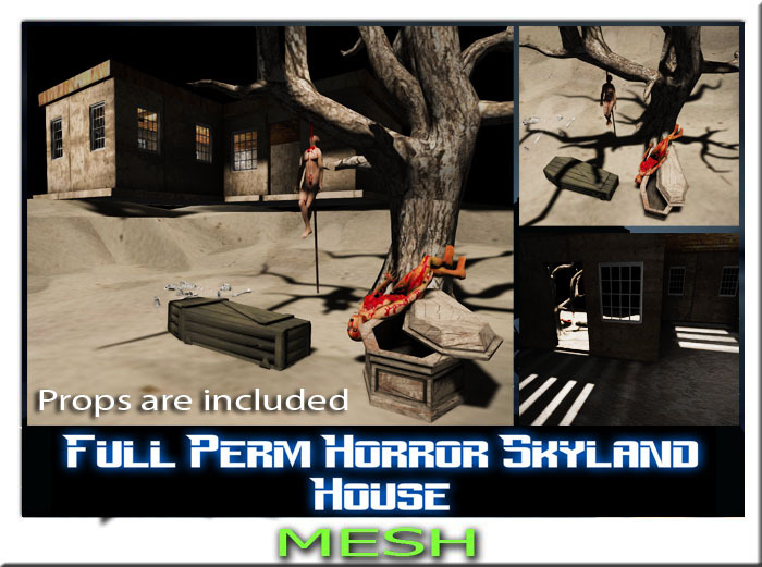 Full Perm Horror Skyland House  mesh