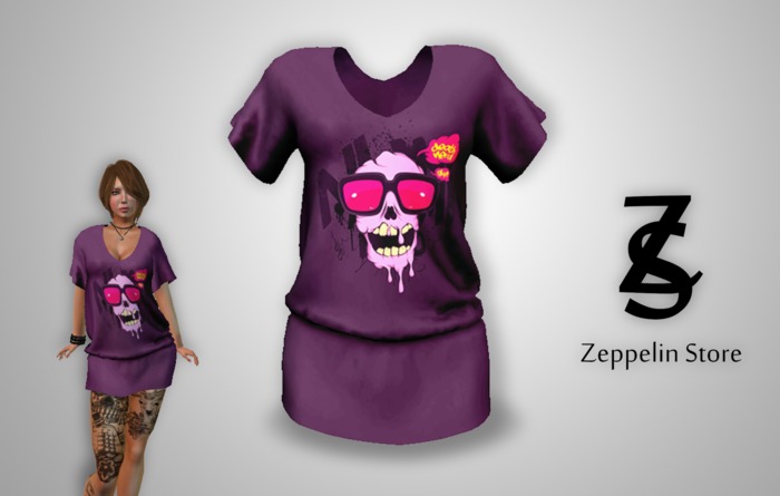 - Death Nerd - Mesh Women's V Neck Teen - Zeppelin Store -