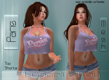 .:LS:.Paris Fit-Mesh Bikini Top Shorts