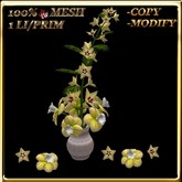 LW_ Mesh Cypress Vine and Daffodils in Vase - Yellow (1 LI / Prim) 