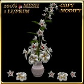 LW_ Mesh Cypress Vine and Daffodils in Vase - Pearl Gold White Red (1 LI / Prim) 