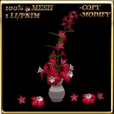 LW_ Mesh Cypress Vine and Daffodils in Vase - Tomato Red (1 LI / Prim) 