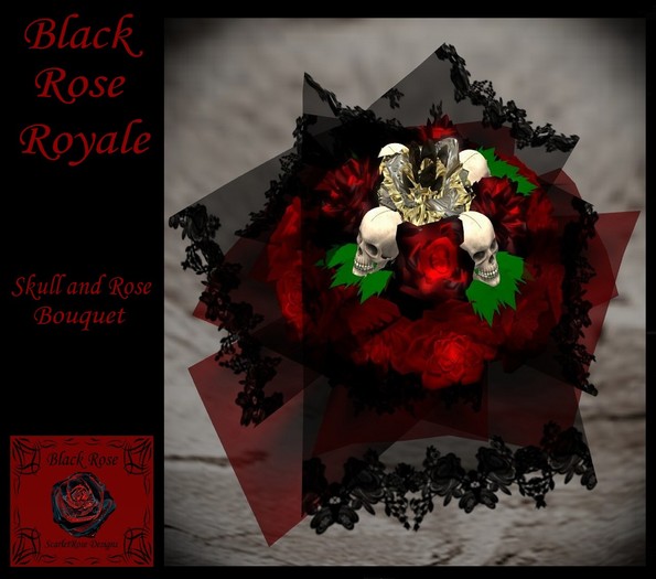 S.R.D. BLACK ROSE SKULL & ROSE BOUQUET