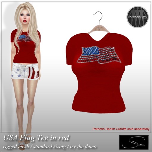 [Stellar] USA Flag Tee in red