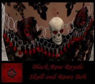 S.R.D. BLACK ROSE SKULL & ROSES BELT