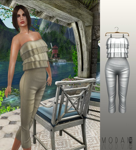 ::M.O.D.A.N.M.E.S.H.::Ruffle Jumpsuit Grey