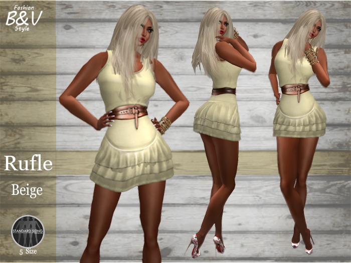 B&V-Ruffles Dress - Beige