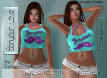 .:LS:.Bonyour love FitMesh Bikini Top-Shorts