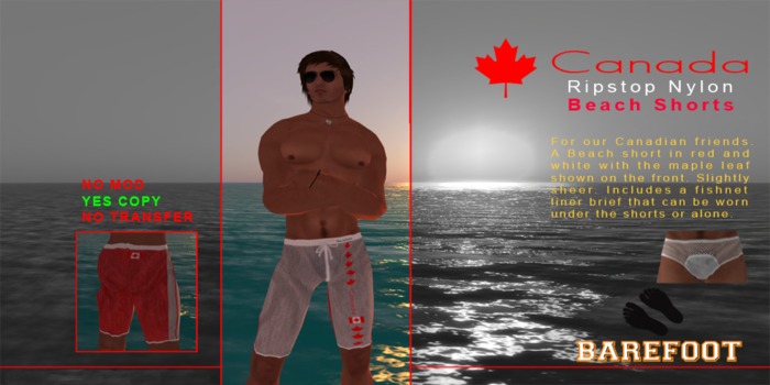 Canada Ripstop Nylon Beach Shorts