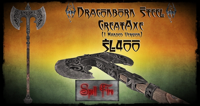 SF1 - Dragonborn Steel GreatAxe 1H