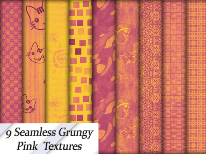 9 FULL PERM Seamless  Grunge Pink  Textures
