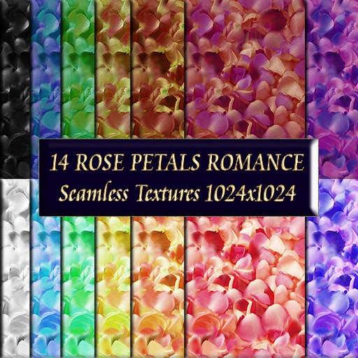 14 seamless rose petals