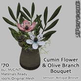 % Cumin & Olive Bouquet - Antique Bronze *MESH*