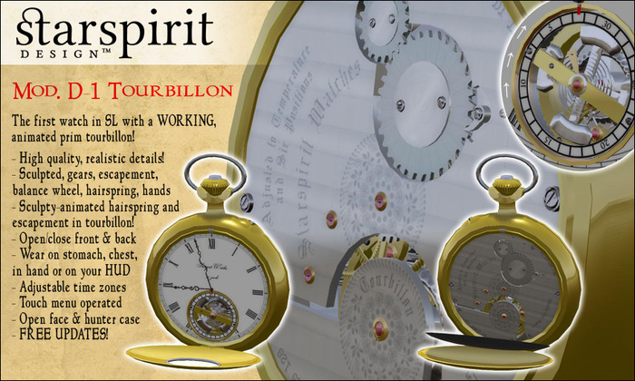 [SSD] Tourbillon Pocket Watch | Mod. D-1 | Gold --- Starspirit Design