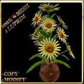 LW_ Mesh Daisy Plant in Vase - Yellow (1 LI / Prim)