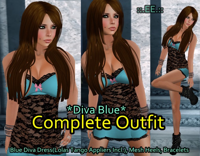 ::.EE.:: Complete Outfit *Diva Blue* (Tango Appliers Incl.)
