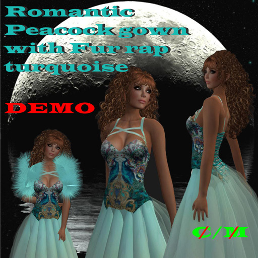 1 PEACOCK CORSET GOWN TURQUOdemoISE