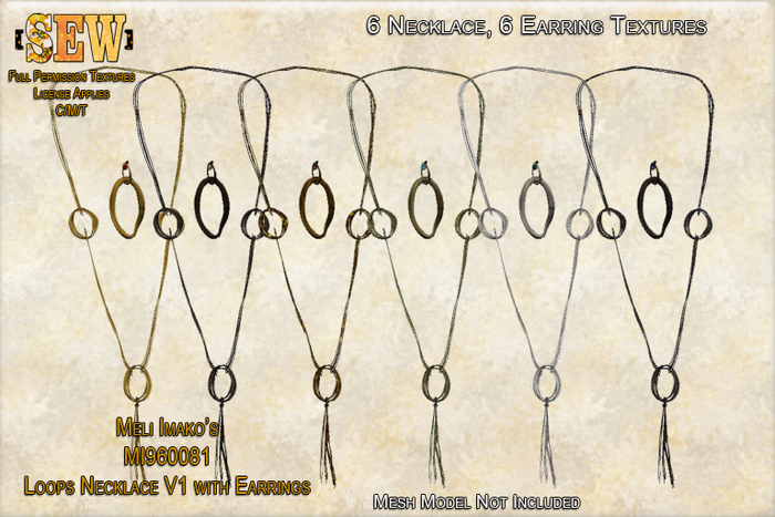 [SEW] Full Permission Textures for MI960081 Loops Necklace V1 with Earrings