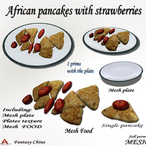 Full Perm African pancakes with strawberries