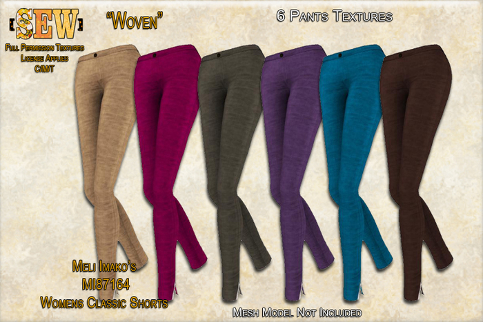 [SEW] Full Permission Textures for MI960006 Womens Skinny Pant Woven