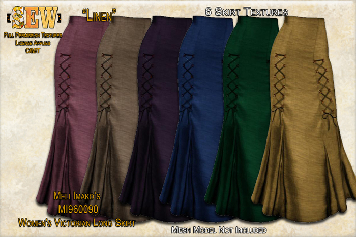 [SEW] Full Permission Textures for MI960090 Women's Victorian Long Skirt Linen